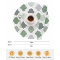 thumbnail image 6 of 15 Inch Round Placemats Set of 4, Green Geometric Non Slip Heat Insulation PP Table Mats, Vintage Moroccan Rhombic Bohemia Gray Washable Place Mats for Kitchen Dining Party Table Decor, 6 of 7