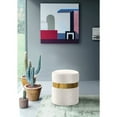 thumbnail image 4 of Meridian Furniture Hailey Contemporary Velvet Ottoman/Stool in Cream, 4 of 4