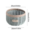 thumbnail image 3 of COM1950s Plastic Woven Storage Basket, Farmhouse Planter Pot for Home Decor, Handmade Rattan Look Container for Succulents or Flowers, 3 of 7