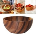 thumbnail image 4 of Wooden Hand Carved Round Salad Bowls, Perfect for Mixing Food, Nuts, Appetizers, Desserts, Rice Soup Noodle Dinnerware Decoration, 4 of 8