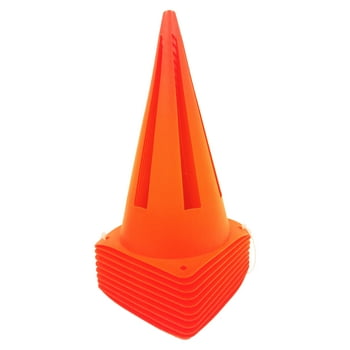 Athletic Works 9" Orange Field Training or Caution Marker Cones 10 Piece Set