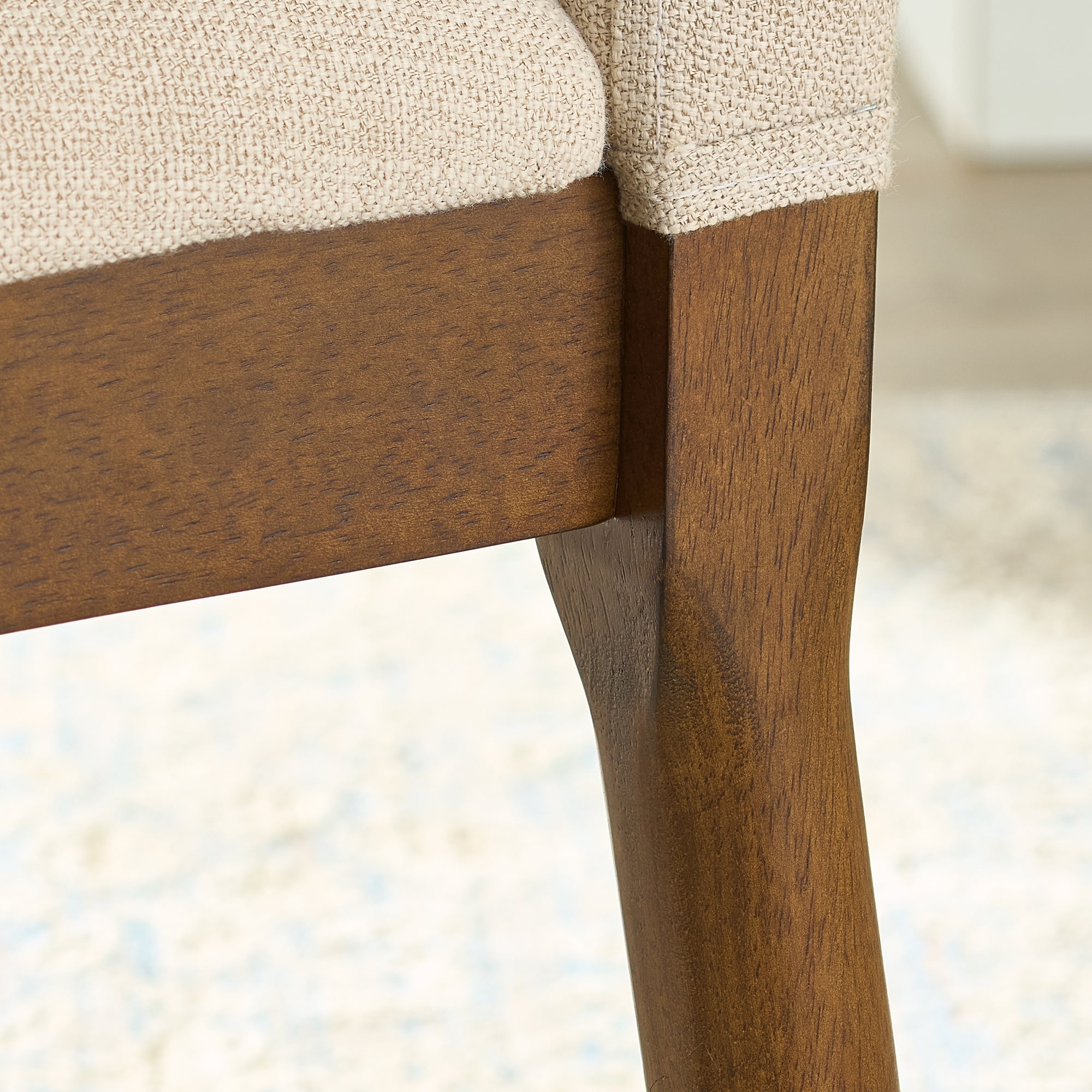 Better Homes & Gardens Reading Tall Dining Chair 2 Pack, Walnut and Cream