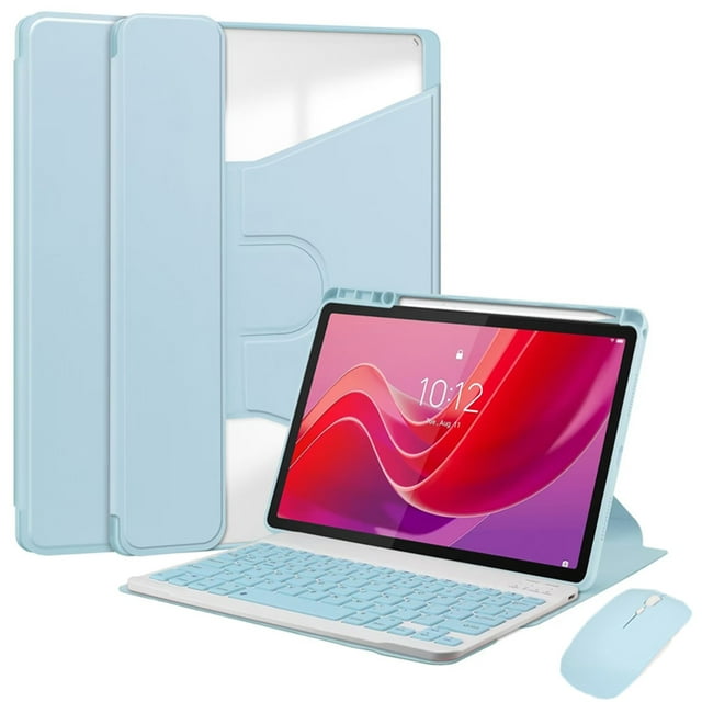 360° Rotation Case with Keyboard for Xiaoxin Pad 2024 TB331FC Pencil Holder Cover for Lenovo Tab M11 TB330FU Tablet Keyboard sky blue key case M Turkish