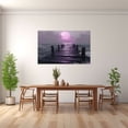 thumbnail image 2 of Purple Full Moon Wooden Dock Sea Framed Canvas Prints for Hallway Bedroom Office Decor, Ready to Hang12"L x 8"W, 2 of 10