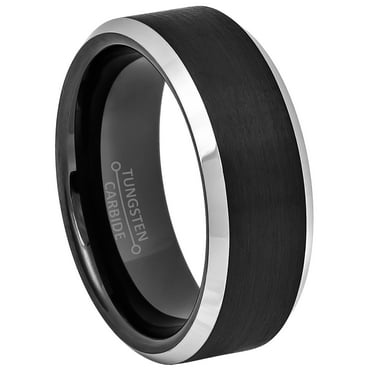 Shuremaster Tungsten Wedding Ring – 8mm Two Tone Black & Rose Gold, Comfort Fit, Scratch Proof