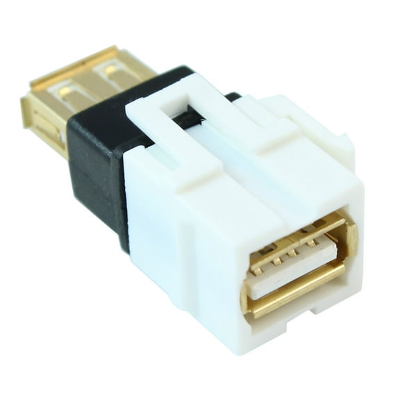 Keystone Jack Insert/Coupler USB 2 Type A to A, Female, Coupler Type, White