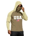 thumbnail image 3 of Men's USA Patriotic Hoodie with Built-in Face Mask and Raglan Sleeves Featuring UPF 50+ Sun Protection for Independence Day Fishing Hiking Camping or Outdoor Work Brown XXL, 3 of 6