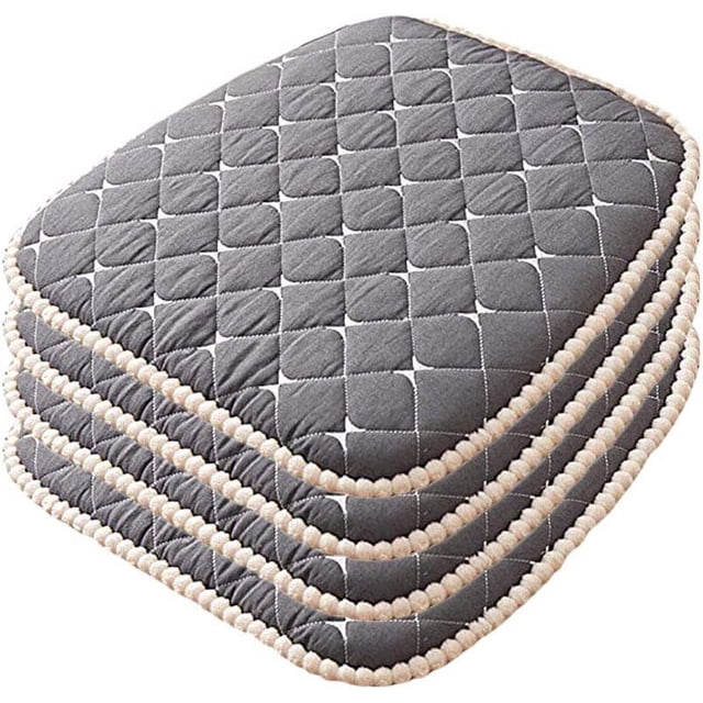Nvzi Cojines de espuma viscoelástica para silla con lazos para sillas de comedor, almohadillas antideslizantes para silla de comedor de cocina y cojín de asiento, paquete de 4