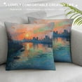 thumbnail image 3 of Orinice Sunset Graphic Decorative Cotton Linen Pillow Cover for Home Couch Living Room Sofa Bedroom - Pack of 1 20x20in, 3 of 5