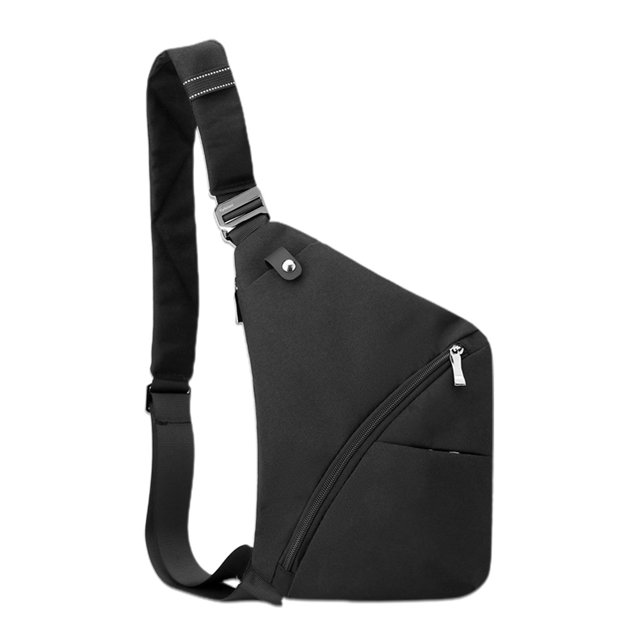 Hukapapa Bolso de pecho antirrobo bolso de pecho ajustado bolso de un solo hombro para las axilas mochila pequeña de viaje negro