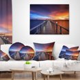 thumbnail image 3 of Designart Picturesque Seashore with Long Pier - Pier Seascape Throw Pillow - 16x16, 3 of 4