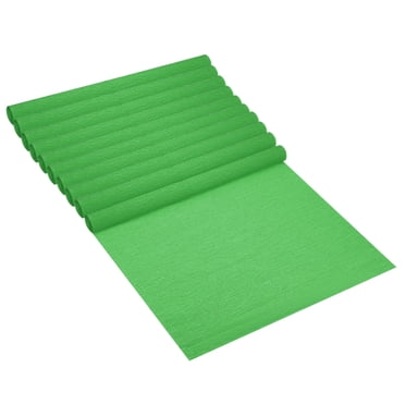 Unique Bargains Rouleau de Papier Crêpe 4,9 Pi, 10 Rouleaux Feuille de Papier Souple 20 Pouces de Largeur pour Bricolage, Vert