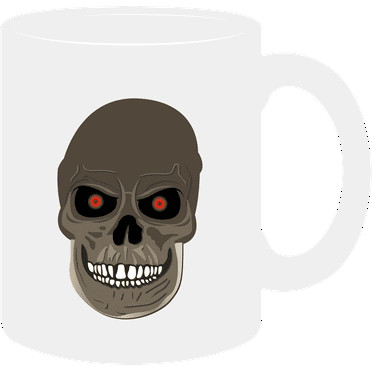 White, 11 Oz,  Coffee Mug - SOF - Skull