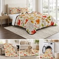 thumbnail image 6 of 3 Pieces Queen Quilt Set,Country Fall Maple Leaf Soft Bedding Sets with 1 Quilt & 2 Pillow Shams,Vintage Farmhouse Leaves Summer Bedspread Lightweight Coverlet Comforter for All Season, 6 of 9