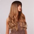thumbnail image 3 of 65cm Air Bangs Gran volumen Negro Marrón Degradado dorado con red rosa Wmkox8yii hjk2652, 3 of 9