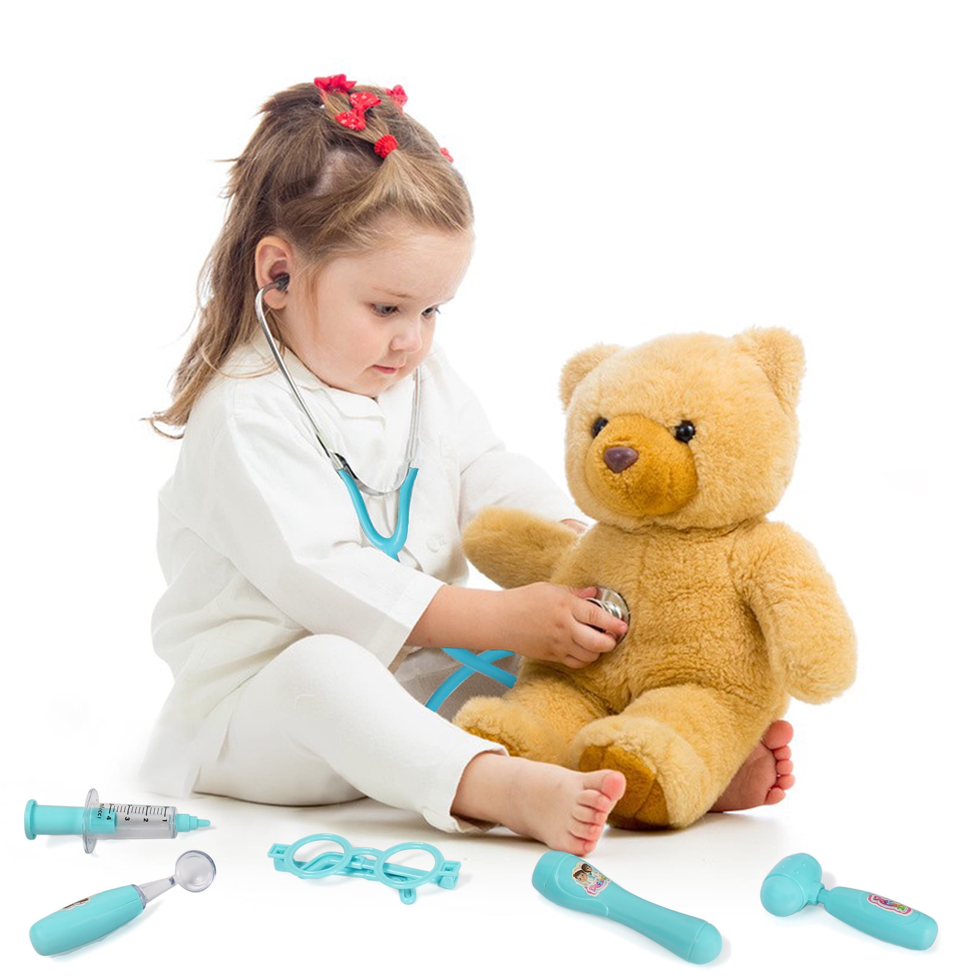 Phobby Doctor Kit for Kids, Pretend Doctor Playset with Real Stethoscope,  Dentist Toy Kit for Girls Boys Ages 3-8