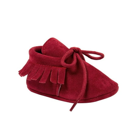 

Lavaport Newborn Baby Boy Girl Moccasins Shoes Fringe Soft Soled Non-slip Footwear Crib Shoes PU Suede Leather First Walker Shoes