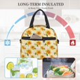 thumbnail image 4 of Uemuo Light Yellow Plaid Sunflower Printed Lunch Bag Lunch Box Reusable Insulated Lunch Tote Bag, Leakproof Thermal Cooler Sack Food Handbags Case High Capacity, 4 of 5
