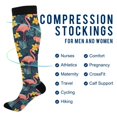 thumbnail image 2 of FORMRS Womens Knee High Socks Casual Long Thick Travel Daily Wear, 1 Pair, Pink Floral Flamingo, 2 of 6