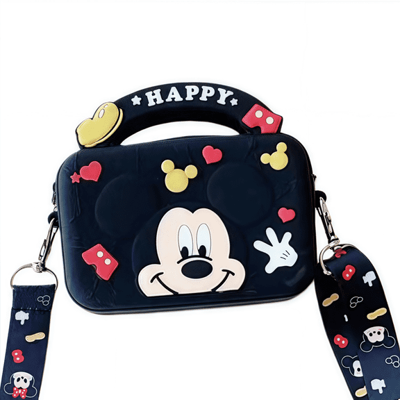 Mickey Minnie Crossbody bag with Adjustable Shoulder Strap, Handbag with Zipper, Badge Wallet with Lanyard, Wallet Purse Shoulder Bag Coin Pouch Accessories Money Bag
