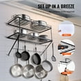 thumbnail image 6 of 30 Inch Wall Mounted Pot Rack, Heavy Duty Pot and Pan Hanger Organizer with 12 S-Hooks, Holds 55 lbs for Cookware, Utensils, and Kitchen Storage, 6 of 11