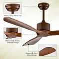 thumbnail image 3 of Resenkos Fans,Blow Cold Air, 52 Inch Modern Ceiling Fan Indoor Outdoor Brushed Nickel Finish with Remote, 3 of 6