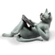 thumbnail image 4 of Figura de resina gato tumbado leyendo 18x5x8 cm, 4 of 5