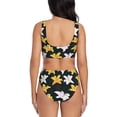thumbnail image 3 of Daiia Lilies Flowers Women's Bikini Set Two Piece Swimsuit High Waisted Bikini Adjustable Straps Bikini Perfect for Beach, Pool, and Summer Vacation-Small, 3 of 9