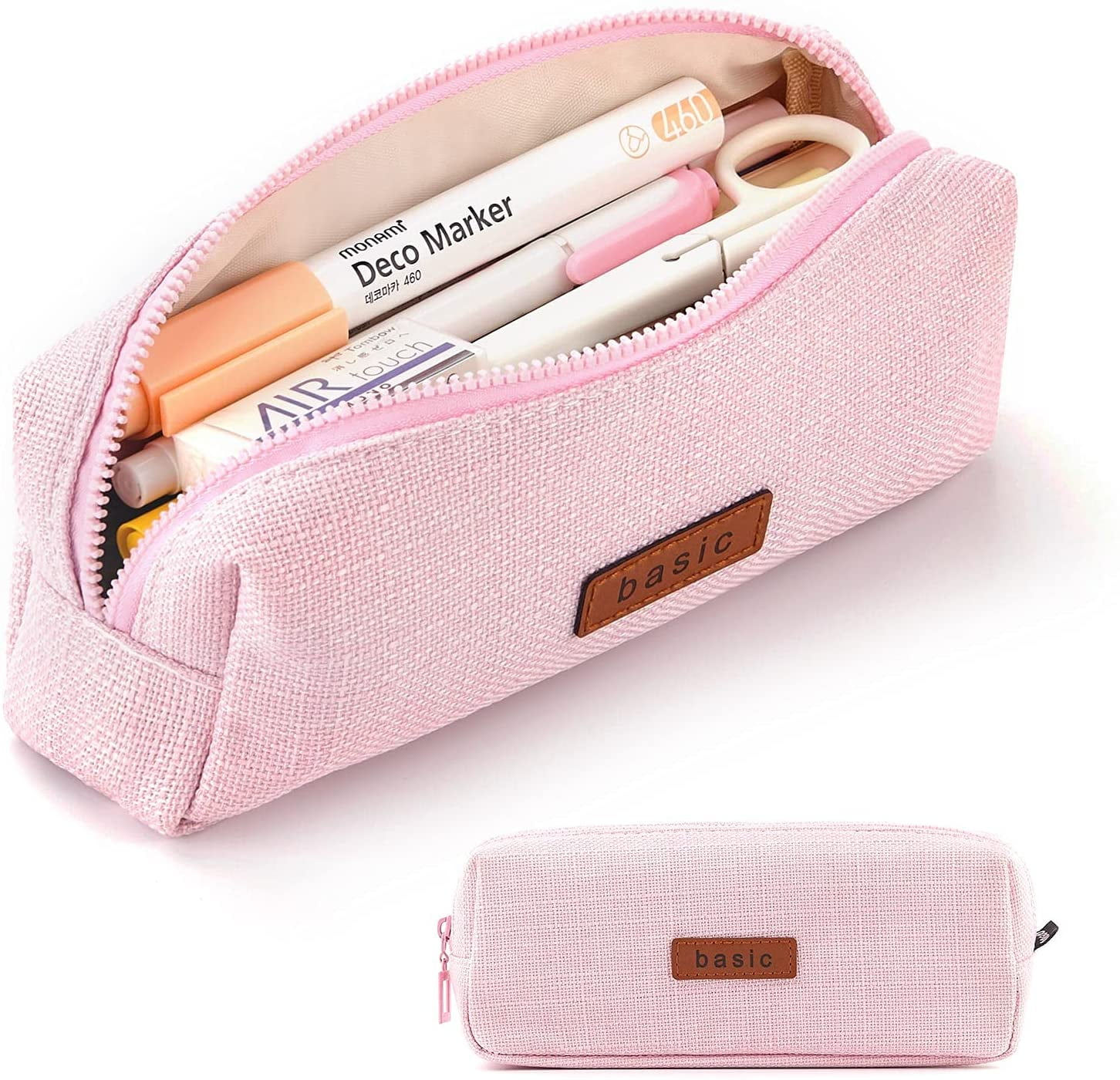 Rainbow Color Student Pen Pencil Case Zip Mesh Portable Pouch Makeup Bag Storage 