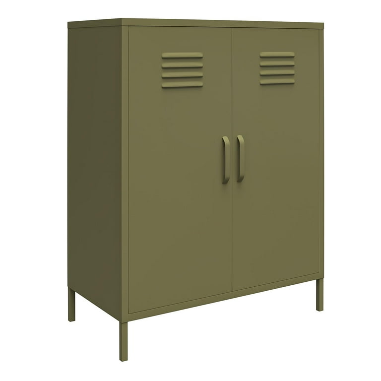 Ameriwood Home Bentley 2-Door Metal Locker Cabinet, Olive Green