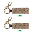 thumbnail image 4 of Keychain 6×3.1×1inpu Leather With Delicate Touch And Strong Recognition Is Used For Daily Travel, Work And Picnic Leopard Skin Print Style Darkgreen_4, 4 of 8