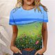 thumbnail image 1 of Puntoco, camiseta de manga corta suelta con cuello redondo y estampado informal de verano a la moda para mujer, blusa, Jersey Puntoco Puntoco-4718, 1 of 5