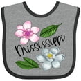 thumbnail image 3 of Inktastic Mississippi Magnolia Flowers and Leaves Boys or Girls Baby Bib, 3 of 4