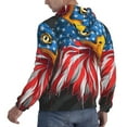 thumbnail image 3 of KLL Eagle Head With American Flag Print Mens Hoodie Long Sleeve Casual Pullover Hooded Sweatshirt Fashion Drawstring Hoodies with Pocket-Large, 3 of 6