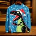 thumbnail image 4 of Byoo Big Boys Christmas Sweatshirt Dinosaur Graphic Long Sleeve Round Neck Knited Shirt Xmas Soft Pullover Top, 4 of 5