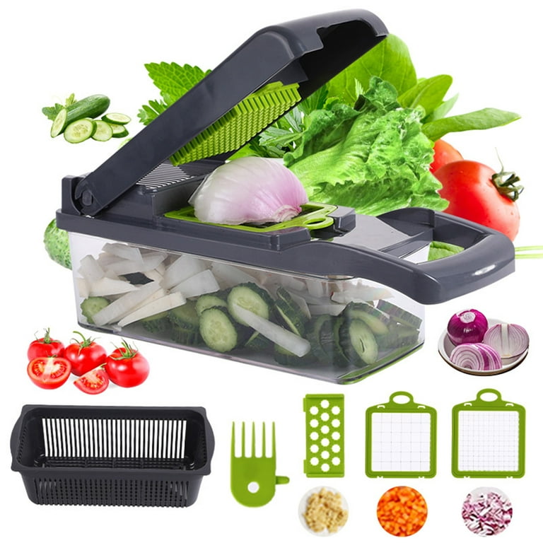 Bobasndm Vegetable Chopper,Multifunctional Veggie Chopper,Kitchen Vegetable  Slicer Dicer Cutter,Potato Onion Food Chopper with Vegetable Peeler,Hand  Guard and Container 