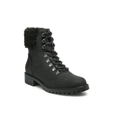 

Dolon Lace-Up Fur Collared Ankle Boot