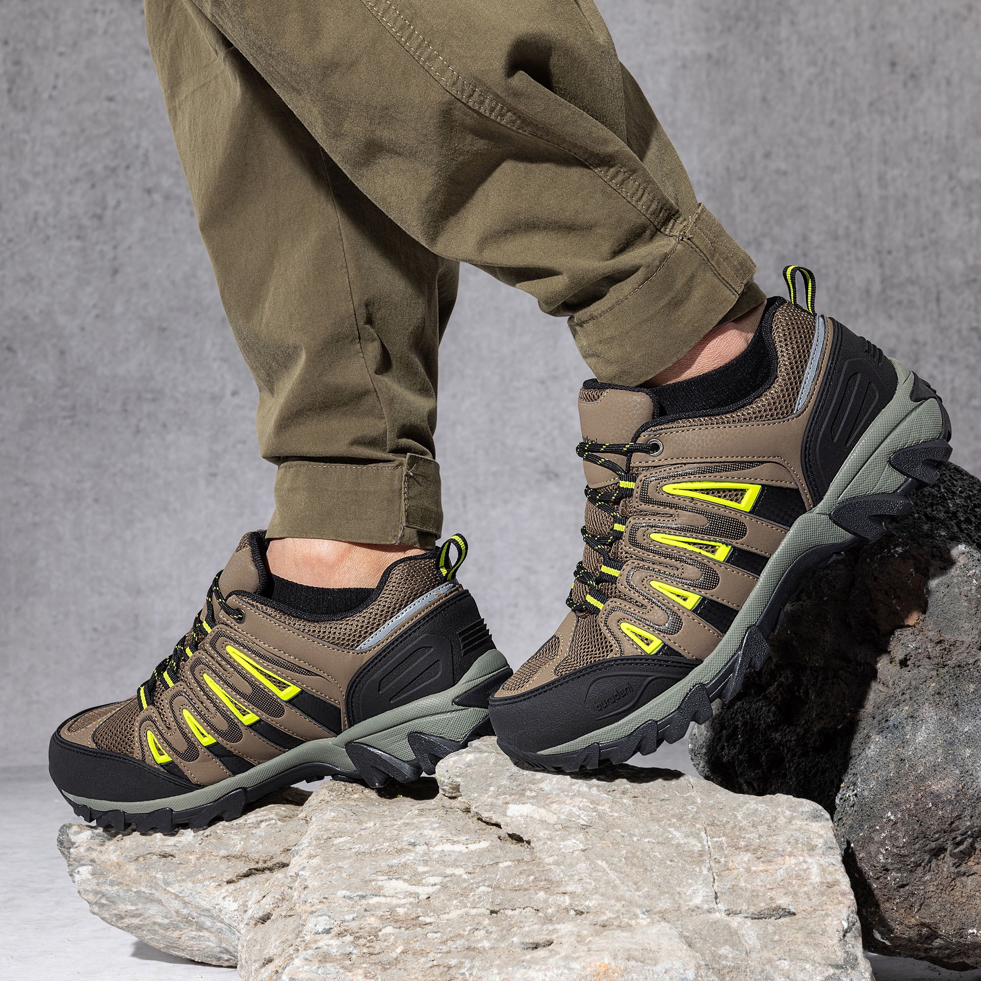 BURUDANI Men' Hiking Shoe Low-Top Hiking Shoes for Outdoor Trailing Trekking Camping Walking