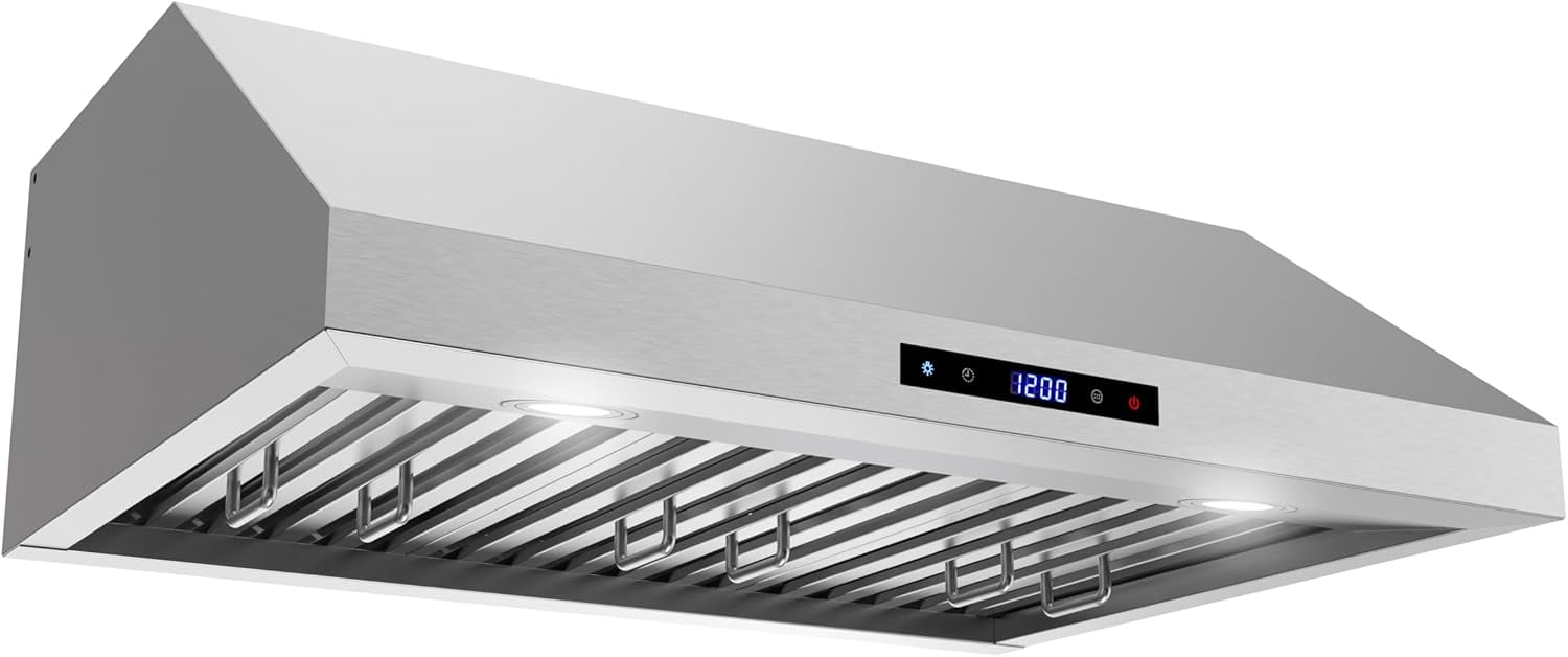 Streamline 30 in. Magione Ducted Undermount 406 CFM Range Hood in Brushed Stainless Steel with Baffle Filters, Touchpad Control, LED Lights