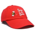 thumbnail image 4 of DALIX Save The Bees Baseball Cap Dad Hat Embroidered Womens Girls in Red, 4 of 6
