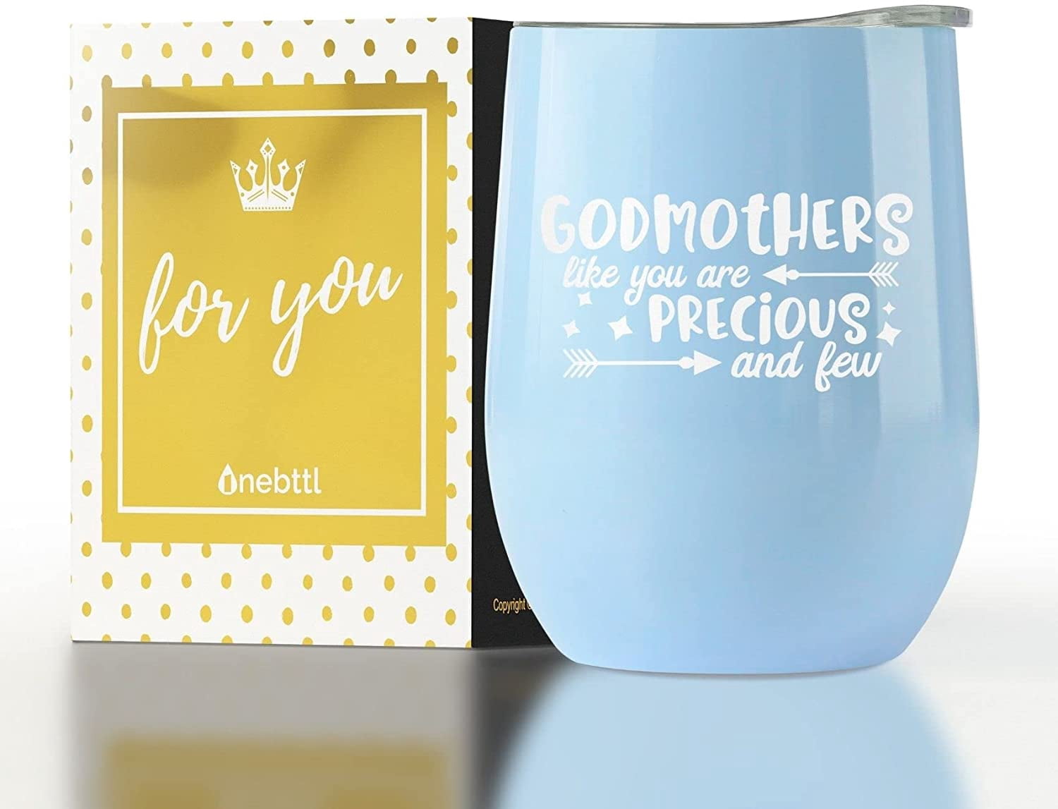 JERIO Godparents Proposal Gift Set - Godfather Beer Glass & Godmother Wine Glass - Baptism Or Christmas Gift