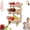 Apricot-3 Tier, variant on 3 Tier Oval Fruit Basket with Bamboo Stand, Space Saving Countertop Tiered Fruit Bowl Organizer for Kitchen Home Storage