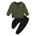 thumbnail image 6 of Hotiary 1-6Y Toddler Boys 2Pcs Long Pant Outfit Sets Kids Spring Fall Clothes Ribbed Long Sleeve Sweatshirt + Pants Outfits For Daily Wear, Birthday, School, Gift Idea, 6 of 8