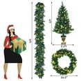 thumbnail image 4 of Costway 4pcs Pre-lit Christmas Decoration Set w/ Garland Wreath & Entrance Trees, 4 of 12