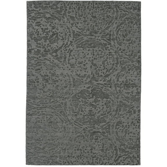 Feizy Leilani Modern Abstract, Gray, 5'6" x 8'6" Area Rug Sheen Fade Resistant Industrial Solid Design Carpet for Living Dining Bed Room