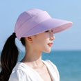 thumbnail image 1 of Sombrero de verano para mujer, protección UV, para playa, ciclismo, resistente al viento, con la parte superior vacía, extraíble, ala grande, 1 of 6