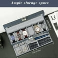 thumbnail image 4 of ProCase Caja para Reloj de 6 Ranuras, Estuche Organizador de Relojes de 2 Pisos con Tapa Vidrio Anti-polvo Almacenaje Guardarrelojes para Hombres y Mujeres (Azul Oscuro), 4 of 14