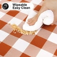 thumbnail image 5 of decorUhome Rectangle Tablecloth, Waterproof Vinyl Flannel Backed Table Cloth, Buffalo Wipeable Plastic Table Cover for Kitchen and Outdoor, Rust and White, 60" x 120", 5 of 7