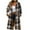 Khaki, variant on Baberdicy Women's Plus Size Long Hooded Trench Coat, Warm Plaid Wool Blend Overcoat , Plaid Hooded Trench, Long Wool-Blend Coat, Plus-Size Overcoat Black L