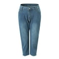 thumbnail image 6 of FUNUONY Capri Jeans for Women High Waisted Slim Straight Denim Capris Pants with Pockets Casual Cropped Jeans Damen Jeans Leggings 7/8 High Waist Caprihose Skinny Mom Jeggings Light Blue L, 6 of 6